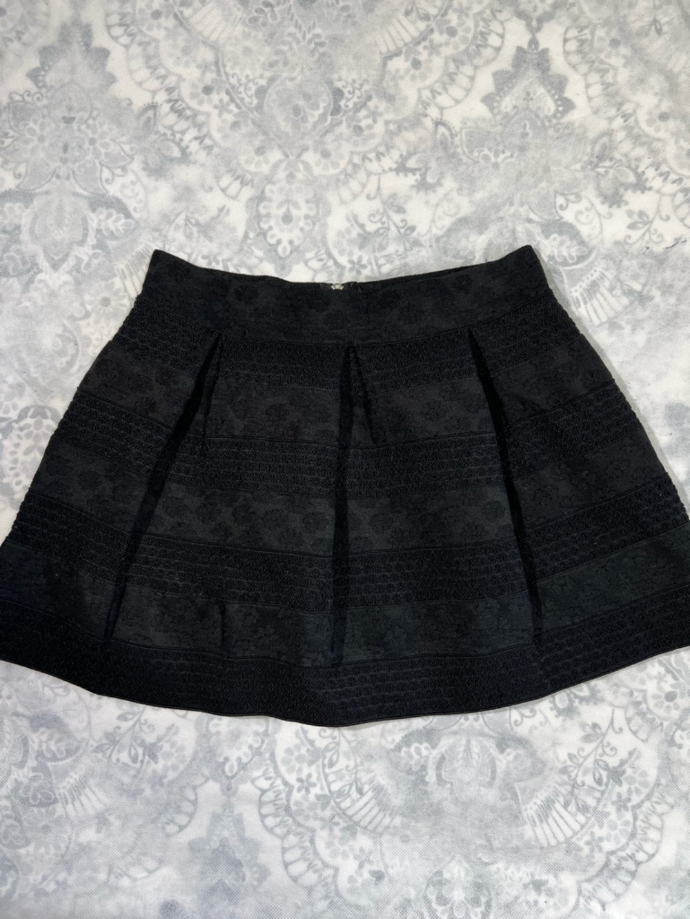 VTG FOREVER 21 Black Lace A-Line Pleated Skater Mini Skirt Sz M Grunge Punk Y2K